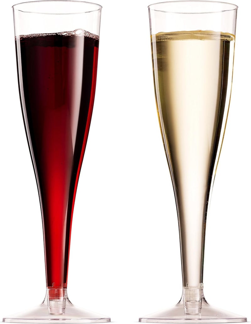 Munfix 30 Pack Disposable Clear Plastic Champagne Flutes - 5 Oz Toasting Glasses for Wedding Party, Cocktail, Mimosa - Image 5